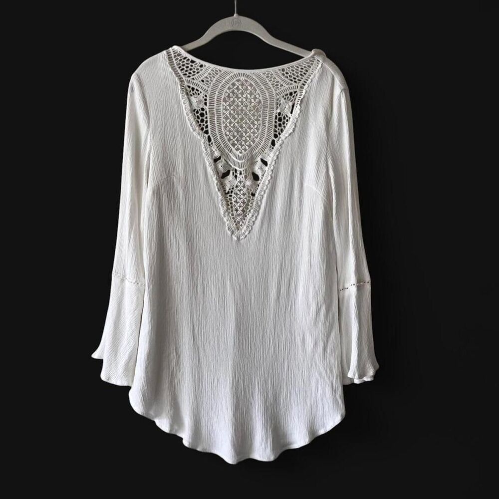 Hello Molly Women's White Long Sleeve Summer dress